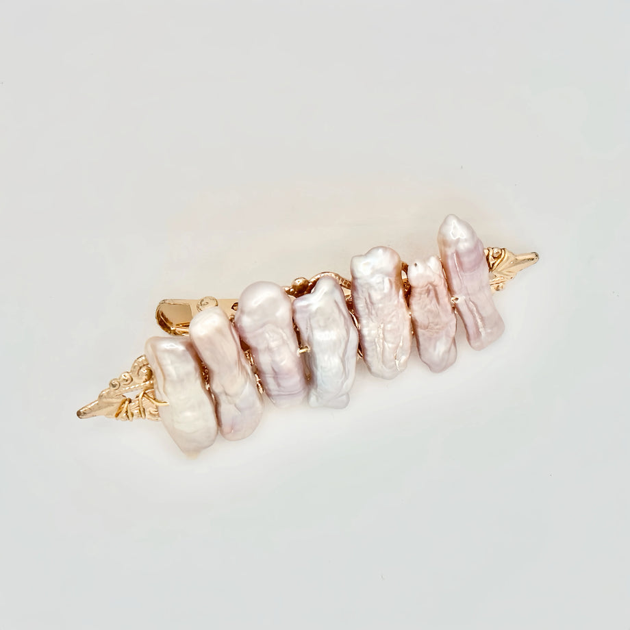 Baroque Pearls Hair Clip, Cultures Freshwater Irregular Shape